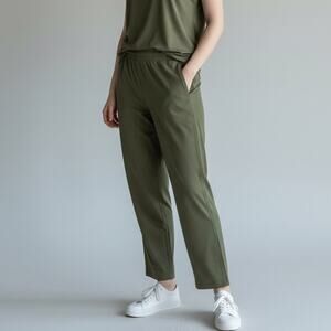 Yogalicious Lux Zenith Straight Leg Pant NWT Women's Sz L Olive Dust Relaxed